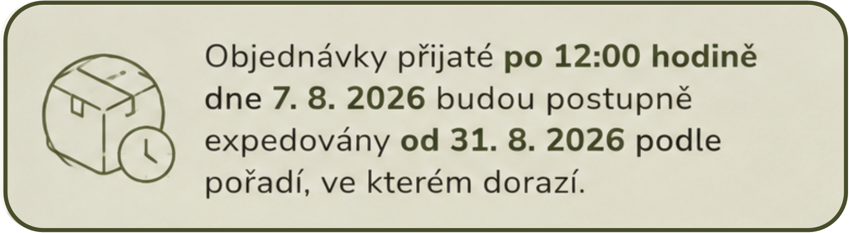 Letní provoz a informace k expedici