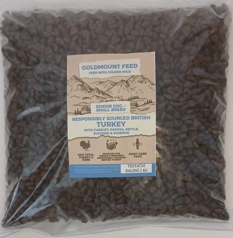 GOLDMOUNT FEED Senior Dog Small Breed Turkey 2 kg | Zachraň krmivo